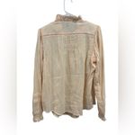 Faherty  Womens Willa Blouse Vanilla Cream Light Peach Organic Cotton Size Large Photo 8