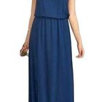 Show Me Your Mumu NWT Kendall Soft V-Back Maxi Gown Dress XS Rich Navy Blue Photo 0