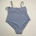 Sea Level Swim Blue White Striped One Piece Swimsuit Womens US 12 NEW *FLAW Photo 11