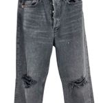 AGOLDE 90s Pinch Waist Jeans Howl Wash Distressed Cotton Denim Black Size 27 Photo 5