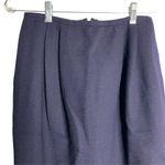 Jones New York Vintage Pencil Skirt 6 Navy Blue Wool Pleated Front Lined Zipper Photo 1