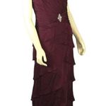 JADE BY JASMINE J9914Tiered sleevless maxi dress in cranberry size 18 Photo 0