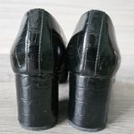 Liz Claiborne  Melba Block Heel Chunky Pumps Black Croc Embossed Gold Womens Sz 8 Photo 9