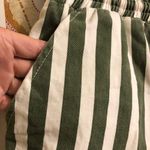 Forever 21 Green Striped Drawstring Twill Shorts L Photo 2