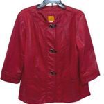Ruby Rd. Crocodile Print Faux Suede Jacket Maroon Size 12 Red Photo 0
