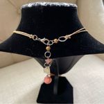 Elegant Coral and gold colored beaded seashell necklace Pink Photo 3