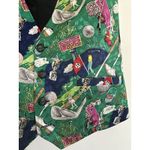 Nicole Miller  Vintage 90’s Vest Golf Theme Pattern Size Large 100% Silk Photo 7