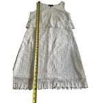 Ronni Nicole  White Overlay Sleeveless Lace MIdi Dress Scalloped Hem Photo 3