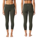 Lululemon 24" Cropped Leggings Womens 8 Olive Green High Rise Mesh Stretch Photo 1