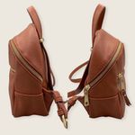 Walmart  Mini Brown Vegan Goldtone Hardware Convertible Crossbody Zip Backpack 8" x 6" Photo 4