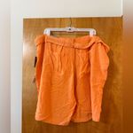 Soft Surroundings  Summer Breeze Rayon Linen Belted Shorts Nectarine Orange 3X Photo 4