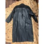 American Vintage Vintage Diana Marco 80s Woman’s Leather Trench Coat Black Witchy Grunge size 20 Photo 3