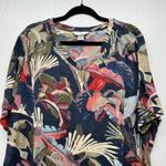 CJ Banks Dark Floral Boho Womens Top 3X Stretch Lightweight Casual Wear V Photo 3