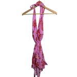 Anthropologie  Pink Ruffle Halter Wrap Mini Dress NWT Sz. M Photo 3