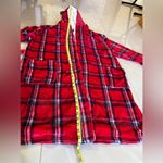 Peaches and Dreams Reindeer Plaid Bathrobe Christmas Red blue Size XL Photo 13