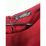 SheIn  Maroon Professional Lightweight Scalloped Short Sleeve Blouse Photo 2