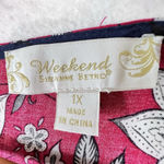 Suzanne Betro Weekend Tunic Blouse Womens Sz 1X Blue Floral Crochet Peasant Boho Photo 7