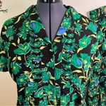 Sag Harbor Vintage Skirt Set Black Green Tropical Floral 16 Photo 2