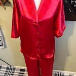 Private Touches Polyester satin pajamas pant set Red Size M Photo 0
