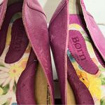 Women’s Born Pink/Purple Leather Flat Loafers With Flower Detail Size 10 Purple Photo 4