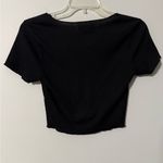 Urban Heritage  Black Crop Top with Buttons Photo 4