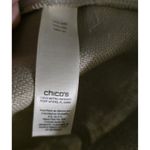 Chico's Blazer Women Medium Gold Foil Shimmer Moto Jacket Linen Pockets Chic Photo 4