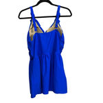 Perona Blue Ruffle One Piece Swim Dress Size 18 Photo 3