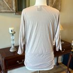 Drape Neck Top Tan Sparkly Champagne Shirt Womens S Gold Photo 8