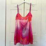 Beginning Boutique NWT  Marbelle Pink Print Satin Mini Dress Tie Dye Size 14 Photo 3