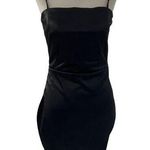 Better Be Black Satin Bodycon Mini Dress Women Size Medium | 4-16 Photo 0