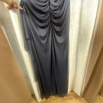 XScape  Beaded Formal Event Dress 12 Evening Gown Elegant Sequin Ruched Sexy Blue Photo 9