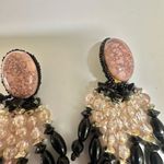 Pink and black beaded vintage statement earrings Photo 6