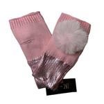 INC  International Concepts Pink Fingerless Mittens with White Pom New Photo 0