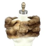 Authentic Russian Sable Fur Stole+ Matching Pillbox Hat VTG 50s Brown Mob Wife Photo 0