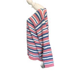 Cherokee  Pullover Sweater Womens Pink Blue Striped Ribbed Long Sleeve Size XL Photo 1