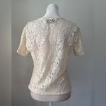 Vintage Y2K Bedford Fair Lifestyles Cream Lace Short Sleeve Blouse Size XS Photo 3