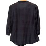 Splendid  for Bergdorf Goodman 5th Floor M Navy Blue Tie Neck Cotton Silk Shirt Photo 3