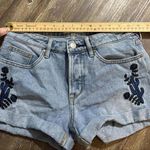 PacSun Light Wash Boho Equestrian Western Cactus Floral Denim Cutoff Shorts 24 Photo 6