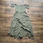 Lulus  Womens Sage Green Off The Shoulder Mini Dress With Leg Slits Size Small Photo 7