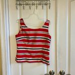 Vintage Sag Harbor Red and Black Striped Blazer Set Lightweight Fabric Size 10 Photo 5