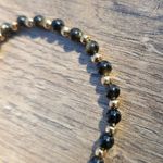 Handmade Natural Gemstone Golden Obsidian 4mm Dainty Beaded Bracelet Photo 1