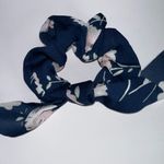 FLORAL Chiffon 2 in 1 Tie Bow Scrunchie Hair Accessory Blue Photo 1