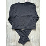 Qinsen | Women’s Long Sleeve Square Neck Crop Top | NWT | Large Black Photo 1