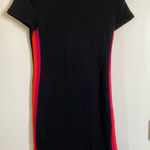 Forever 21 Black Orange & Hot Pink Racing Stripes on Sides Mini Dress Photo 0