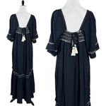 Free People  I'm The One Maxi Dress Black Small NWT Witchy Bohemian Gypsy Gauze Photo 7