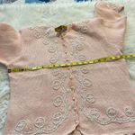 Vintage Eve Tyler Pink Pearl Beaded Sweater Cardigan Button Up Size Large Photo 7