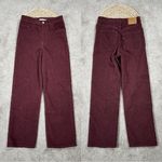 Levi's Levi’s Women’s Ribcage Straight Ankle Corduroy Pants High Rise Retro in Red 25 Photo 2