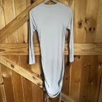 Illa Illa  Women's Size Large Ivory Dress Ribbed Long Sleeve Ruched Drawstring‎ Photo 4