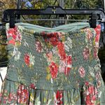 BOG Collective Women’s Strapless Floral Boho Jumpsuit Romper w Pockets Size XS Green Photo 6