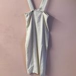 Vintage Cream & Light Tan Striped Suspender Midi Dress Size S GUC Photo 10